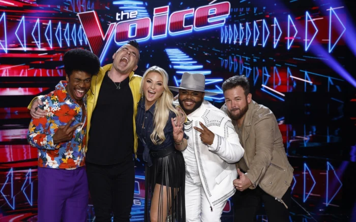 Judges of The Voice 2024 The Voice panel of judges The Voice celebrity coaches Christina Aguilera, John Legend, Carrie Underwood, Bruno Mars