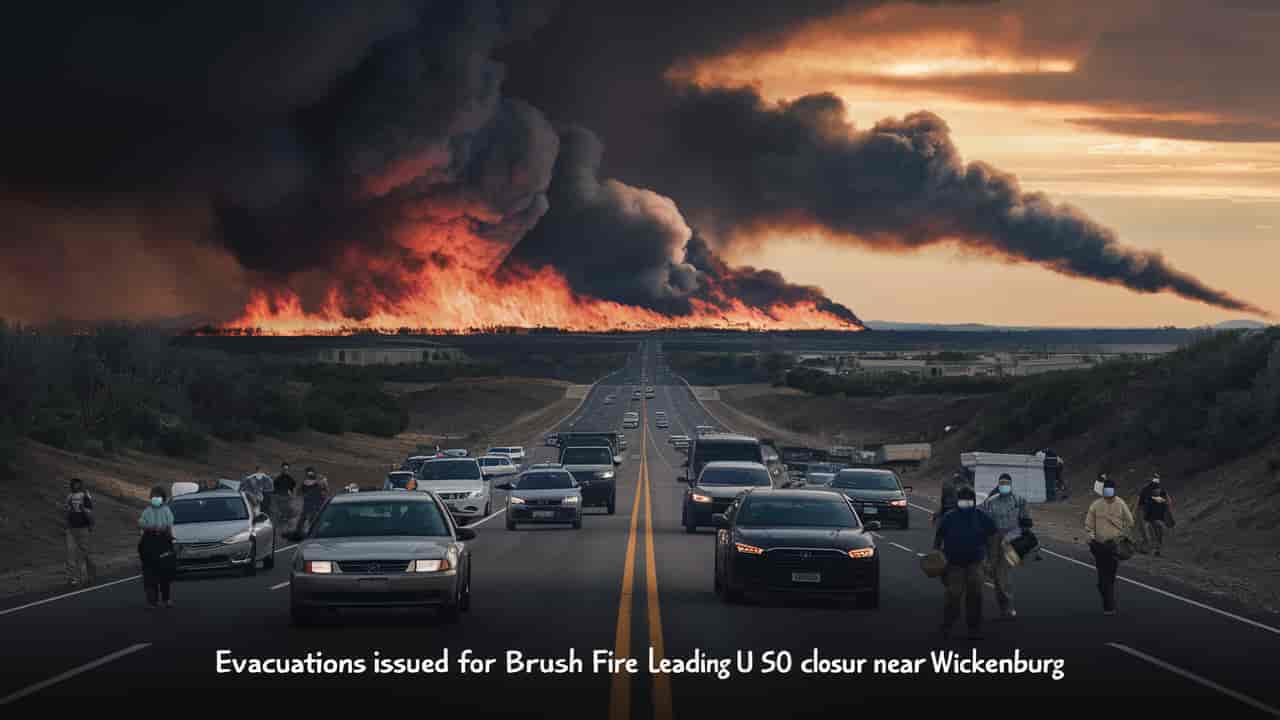 Evacuations Issued for Brush Fire Leading to US 60 Closure Near Wickenburg Fire Incident Overview A significant brush fire has led to the closure of US 60 in both directions near Wickenburg, Arizona. The fire, reported near the Hassayampa Riverbed, has necessitated urgent evacuations and extensive firefighting efforts